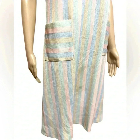 Vintage A Nancy Frock pastel striped shift/tunic 60’s dress-L - Picture 7 of 11